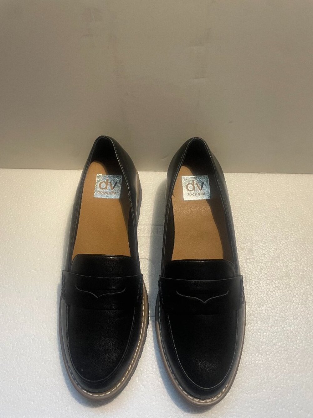 DV by Dolce Vita Black Chunky Lug Sole Penny Loafers Women's Size 7.5
